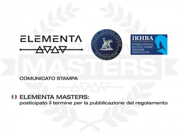 ELEMENTA MASTERS: posticipato il termine per la pubblicazione del regolamento